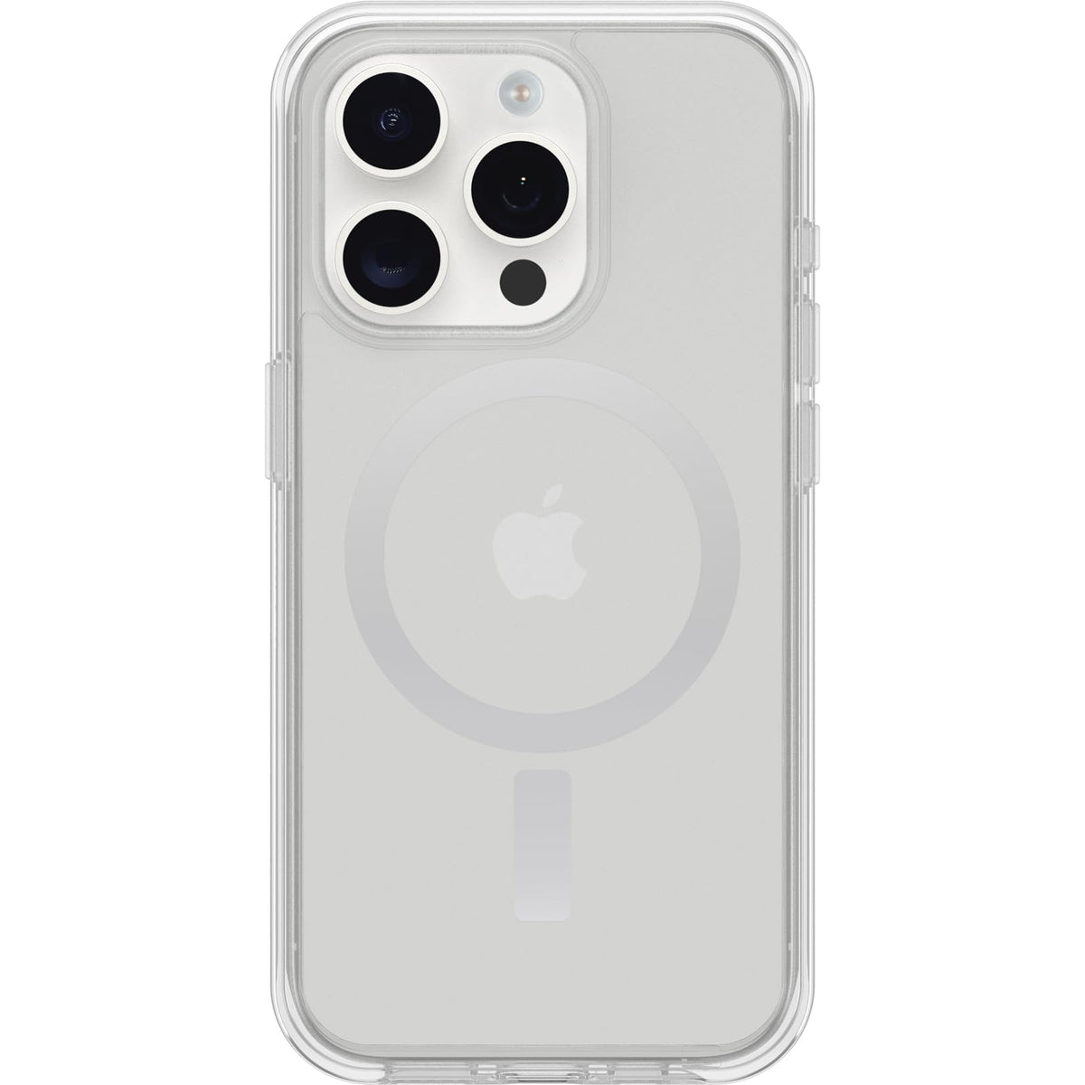 OtterBox - Funda transparente para iPhone 15 Pro (solo para iPhone 15) serie Symmetry (transparente), se ajusta a MagSafe, ultra elegante, bordes elevados que protegen la cámara y la visualización (se