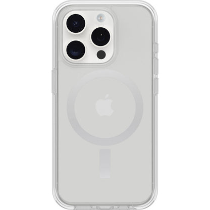 OtterBox - Funda transparente para iPhone 15 Pro (solo para iPhone 15) serie Symmetry (transparente), se ajusta a MagSafe, ultra elegante, bordes elevados que protegen la cámara y la visualización (se