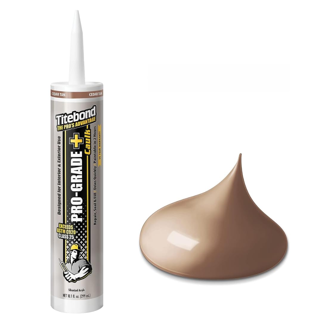 Titebond Calafaté Acrílico Siliconado 8451 | 10 oz, color café cedro, base agua, para interior y exterior, resistente al agua