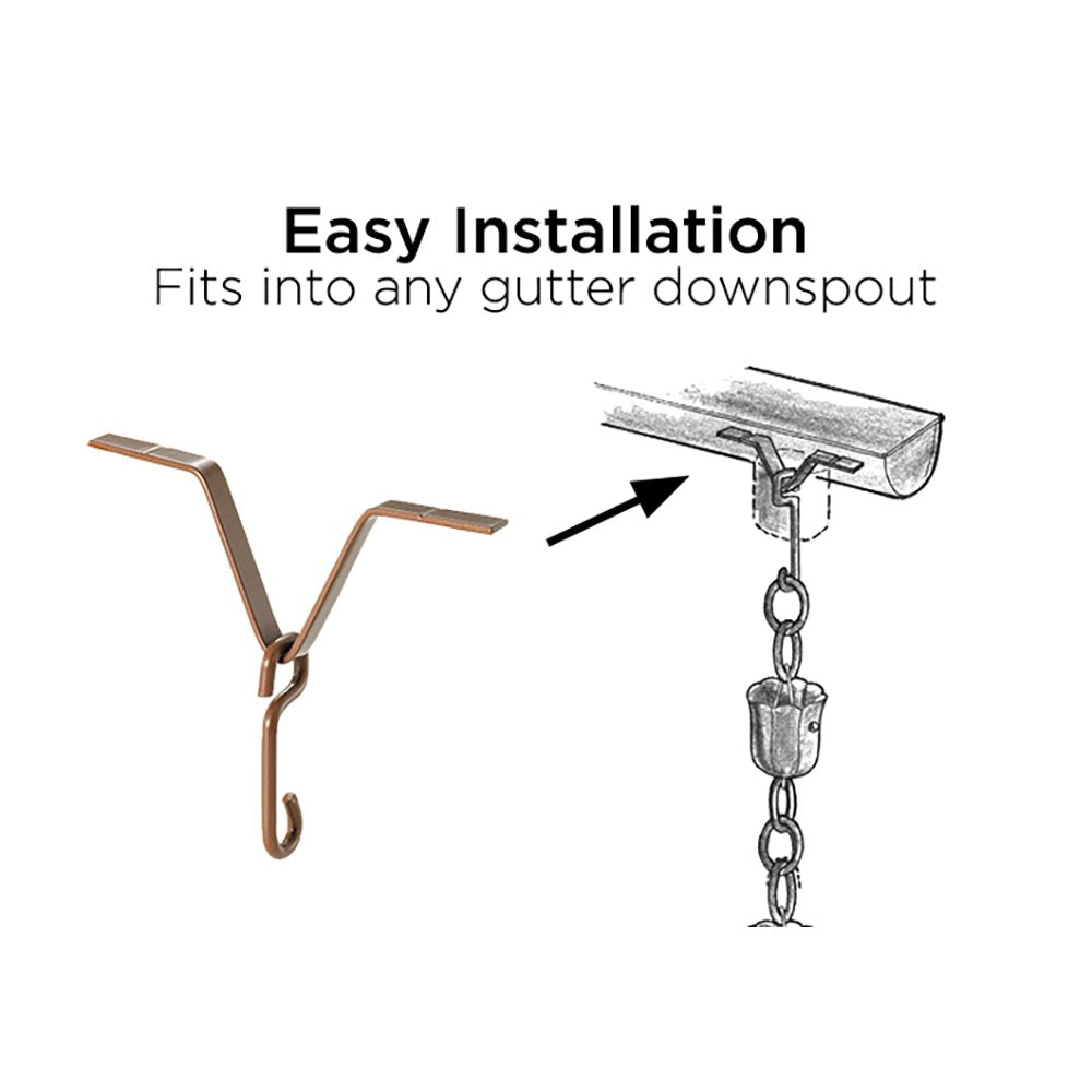 Rain Chain Gutter Clip, 7"L X 6"W