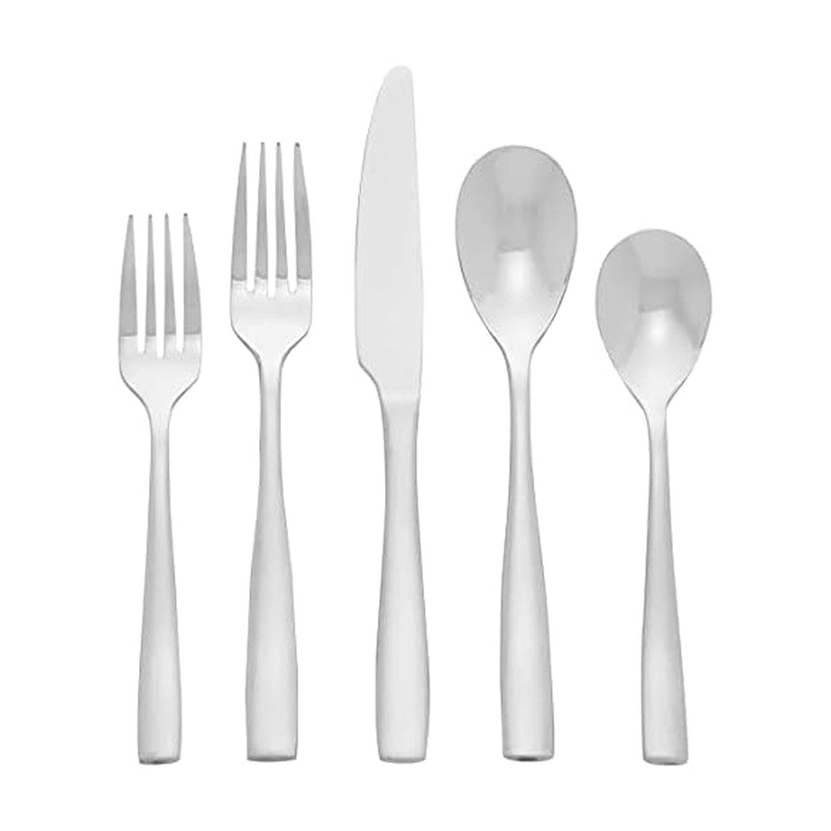 Mikasa Delano - Cubertería 20 piezas, acero inoxidable chapado en oro, servicio para 4 - delano satin
