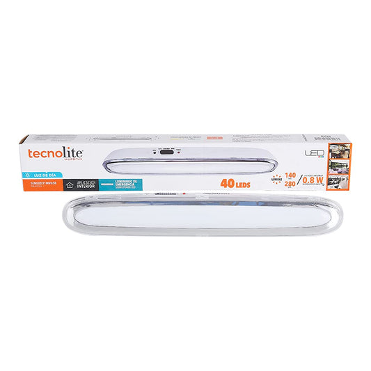 Tecnolite - Lámpara LED de Emergencia Portátil, Recargable, Luz de Día 6500 K, 0.8 Watts de Potencia