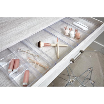 interDesign claridad gaveta de Cocina Organizador para Cubiertos | Bandeja de plástico, almacenamiento de maquillaje, cambiador de baño, cambiador o computadora