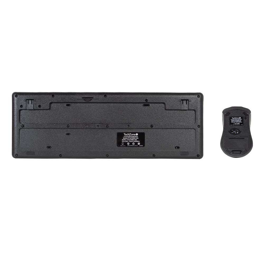 TECHZONE Kit Mouse y Teclado Inalámbrico Color Negro con Teclas de Navegación de Fácil Acceso, Resistentes al Desgaste. Mouse con Precisión de Movimiento, hasta 10 MTS de Alcance. Incluye Baterías.