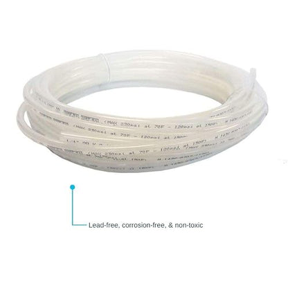 John Guest - Tubo LLDPE de 1/4 pulgadas x 25 pies, tubo de agua flexible para fontanería, natural, PE-08-BI-025F-N