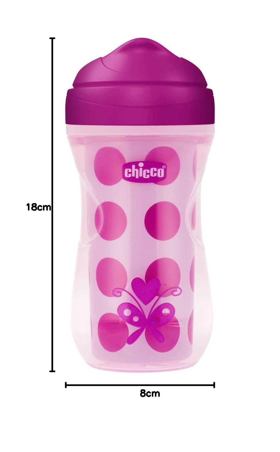CHICCO, Vaso Entrenador Active, 14m+, Color Rosa