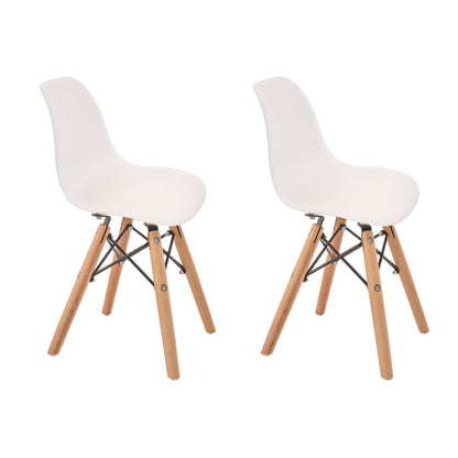 DUDUK 2 sillas Eames: Juego de 2 sillas Infantiles Modernas para niños pequeños (Blancas, Grises y Rosa)