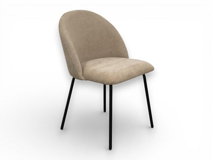TUGOW Silla para Comedor Super Soft Tapizada con Tela Color Gris Topo - Madera Industrializada, Metal y Tela