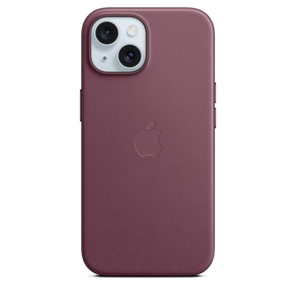 Apple Funda FineWoven con MagSafe para iPhone 15 Plus, Rojo Mora - Rojo mora - 15 - FineWoven