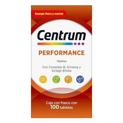 Centrum Multivitamínico Performance con Magnesio, Vitamina C, Vitamina D y Zinc 100 Tabletas