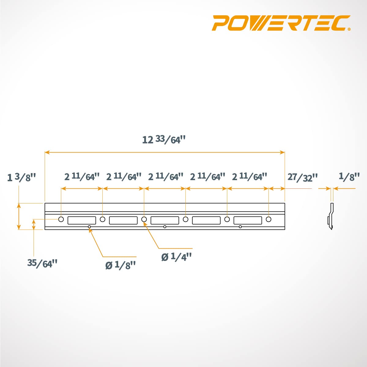POWERTEC 71382 - Placa de bloqueo de cuchillo para cepilladora de 12-1/2 pulgadas, 2 unidades