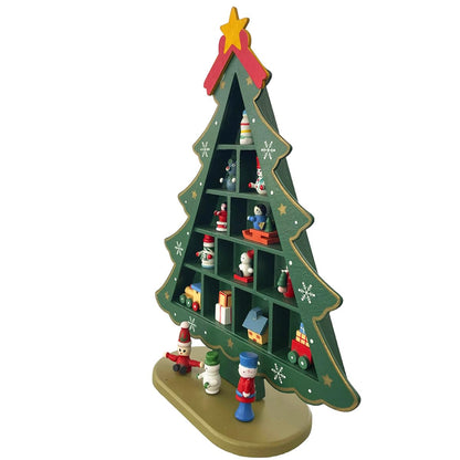 Running Decora | Árbol de Navidad de Madera con cajones | Navidad Decoración | Adornos Navideños | Color Verde | 28 cm
