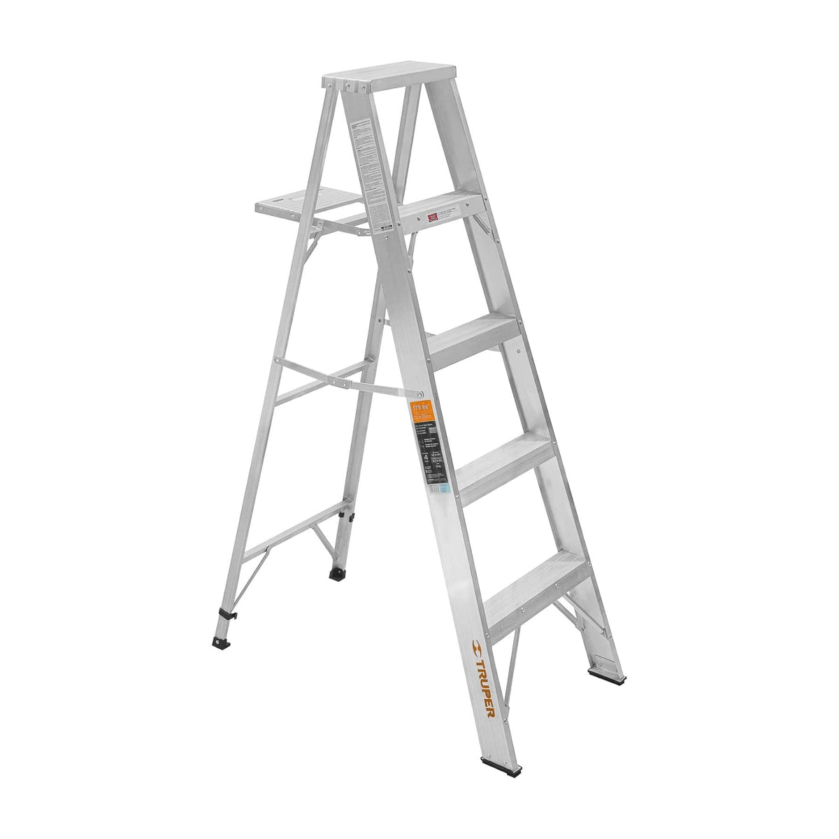 Truper Escalera de Tijera de Aluminio, Tipo II - 4 Peldaños - Escalera