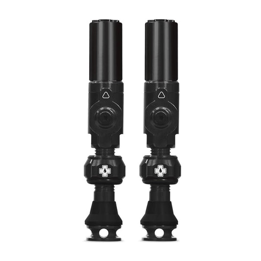 Muc-Off - Válvulas sin cámara Big Bore Hybrid Negras de 45 mm, Tapas Antipolvo de precisión con tecnología de Flujo de Aire revolucionaria, Tapas Schrader para MTB, de Ruta o Gravel