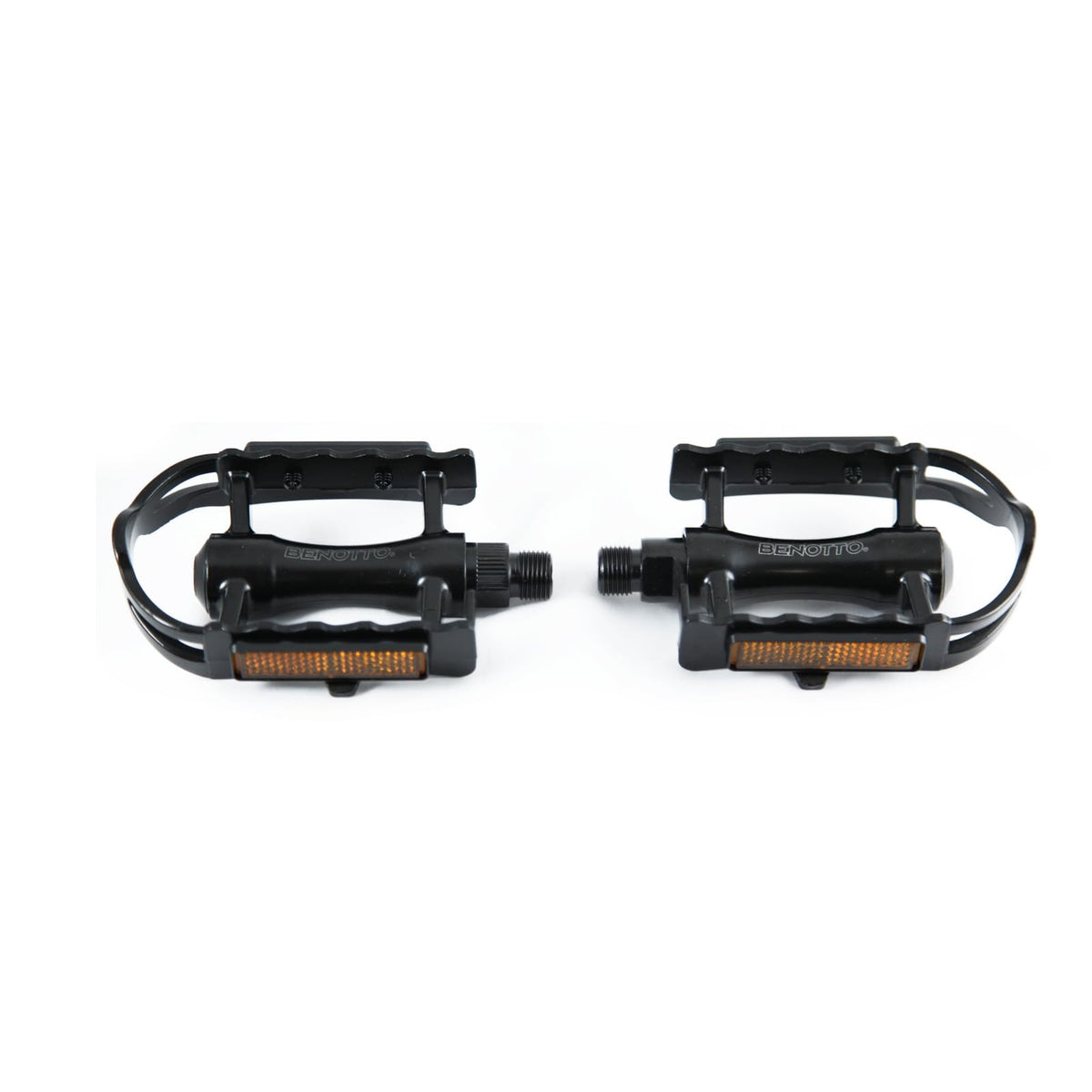 Benotto Pedal NWL-484 9/16 con Reflejantes Aluminio Negro Cajita