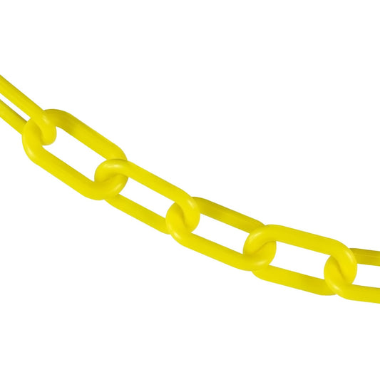 Mr. Chain 50002-25 Plastic Barrier Chain, High Density Polyethylene with UV Inhibitors, 2" Link x 25', Yellow