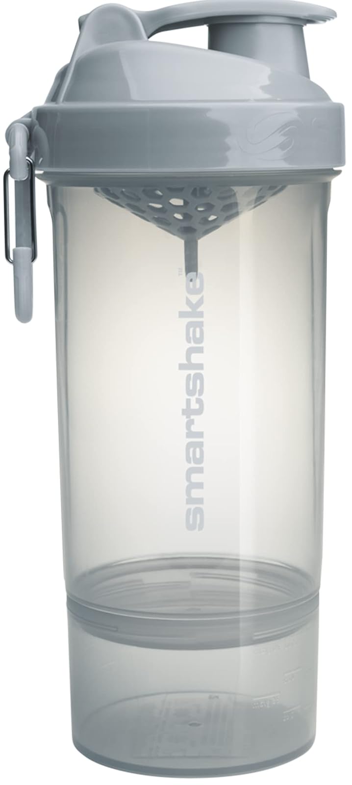 SmartShake Original2GO ONE Gris 800ml, Botella Mezcladora de Proteínas, Libre de BPA, 1 Compartimiento incluído