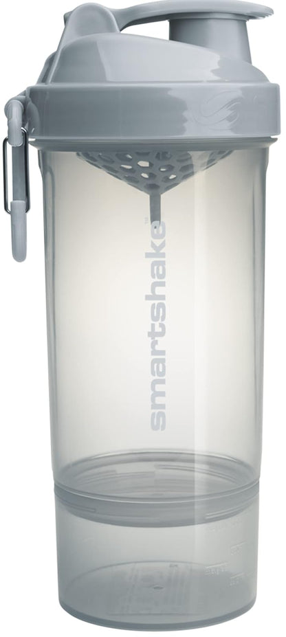 SmartShake Original2GO ONE Gris 800ml, Botella Mezcladora de Proteínas, Libre de BPA, 1 Compartimiento incluído