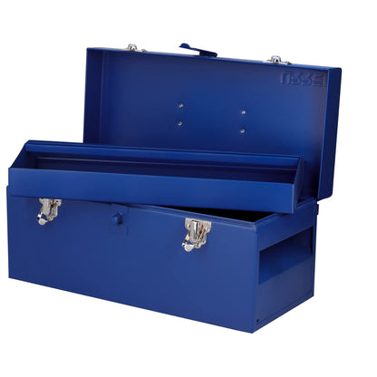 Urrea Caja Portaherramientas Metálica, Varios Tamaños y Colores - 16" x 7" x 7" - Azul