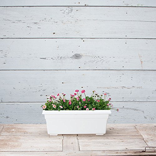 Countryside Flower Box Planter, White, 18-Inch