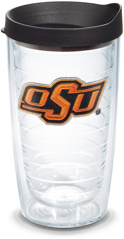 Tervis Vaso con Tapa, Diseños de Equipos Universitarios NCAA - Oklahoma St Athletic - 473,18ml - Transparente