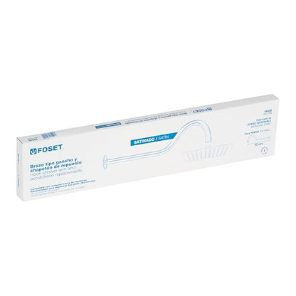Foset Element BCH-720N, Brazo tipo gancho y chapetón, para regadera, acabado satín