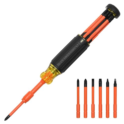 KLEIN TOOLS 32306INS | Desarmador Aislado 6 En 1 | 1000V | Bloqueo De Punta | Trabaja con más seguridad usando este desarmador aislado 6 en 1 de 1000V, con bloqueo y puntas en el mango.