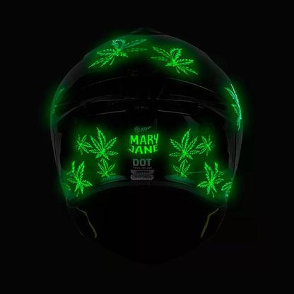 KOV Casco Buster Mary Jane Negro Mate Brilla EN LA Oscuridad para Moto Certificado Dot