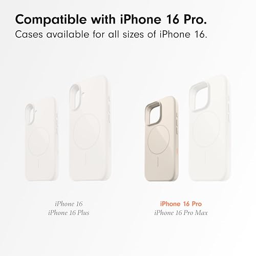 Beats - Funda iPhone 16 Pro – MagSafe, Funda Protectora Resistente a los rasguños, Delgada, con Revestimiento de Microfibra – Gris Piedra
