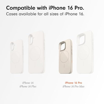 Beats - Funda iPhone 16 Pro – MagSafe, Funda Protectora Resistente a los rasguños, Delgada, con Revestimiento de Microfibra – Gris Piedra