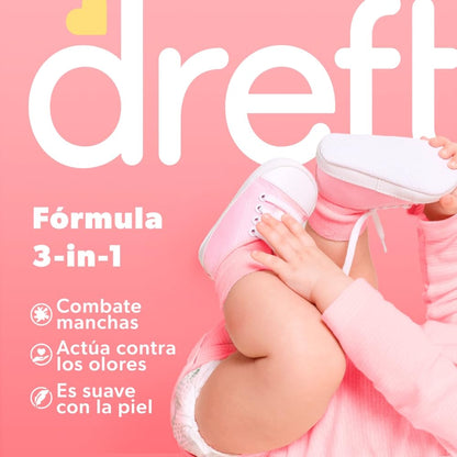 Dreft Detergente Líquido Newborn, hipoalergénico para ropa de bebé, 2,48L