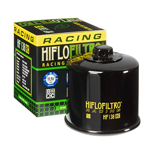 HiFloFiltro Filtro de Aceite de Carreras HF138RC, Negro