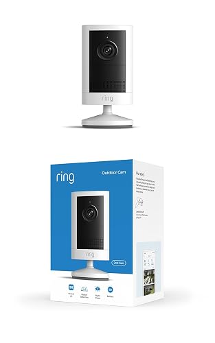 Cámara para exteriores 2K Ring inalámbrica (último modelo): seguridad para tu casa o negocio, video Retinal 4K de gran angular, zoom 6x mejorado, visión nocturna (blanco)