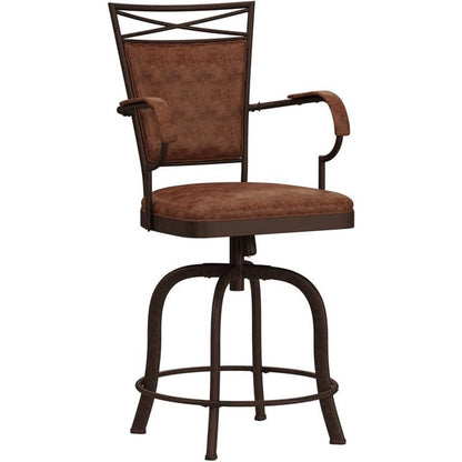 Hillsdale Furniture Taburete Giratorio Inclinable, Acabado Bronce Envejecido - Counter Stool - Aged Bronze