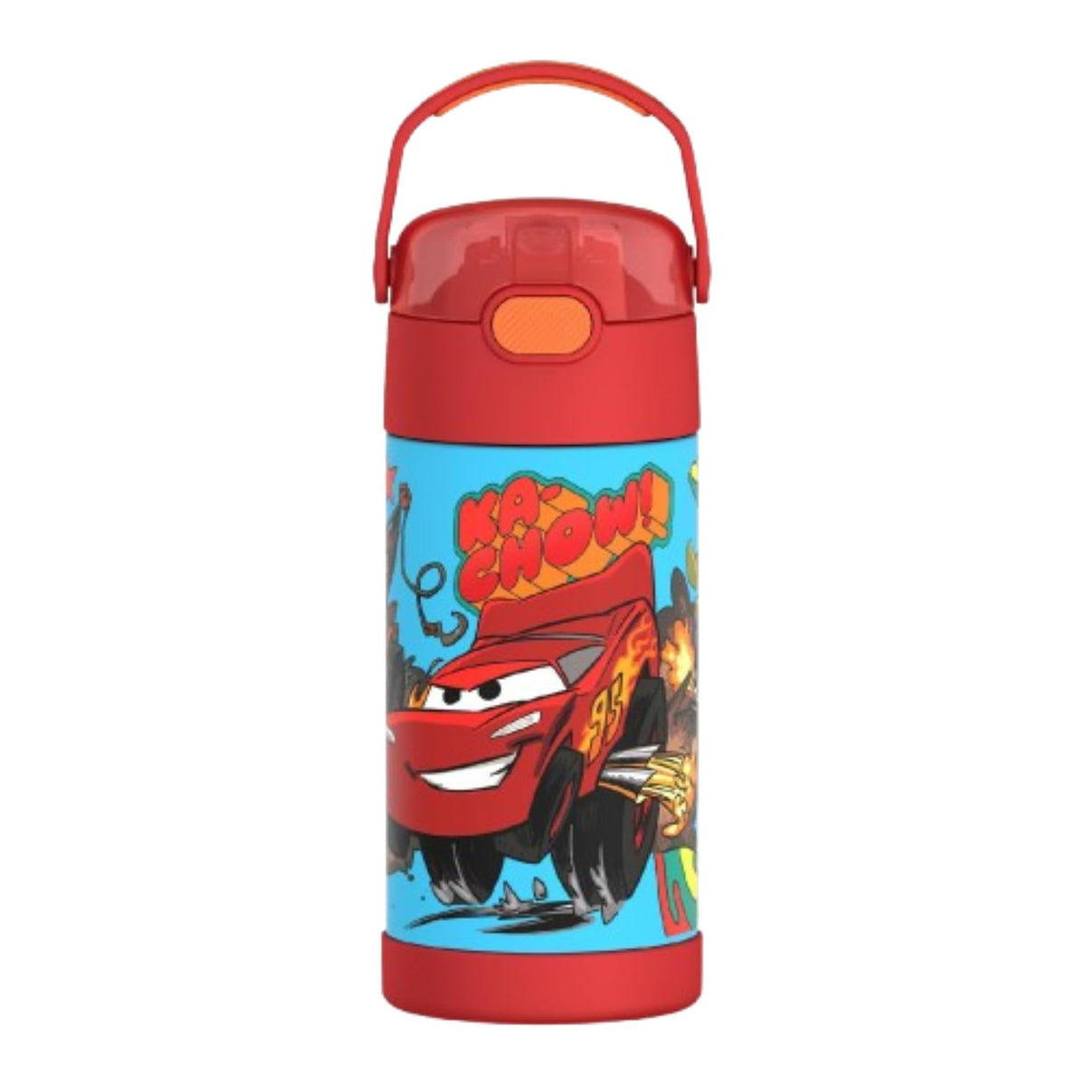 Thermos Funtainer Botella Térmica Infantil con Popote, 12 oz - Carros - 0.4 Litros - Botella
