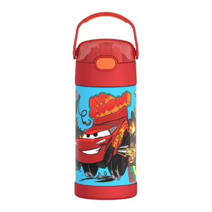 Thermos Funtainer Botella Térmica Infantil con Popote, 12 oz - Carros - 0.4 Litros - Botella