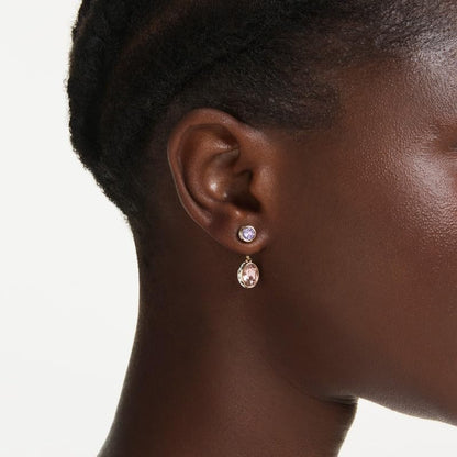 arete Swarovski Chroma con diseño de gota, multicolores, bañados en oro