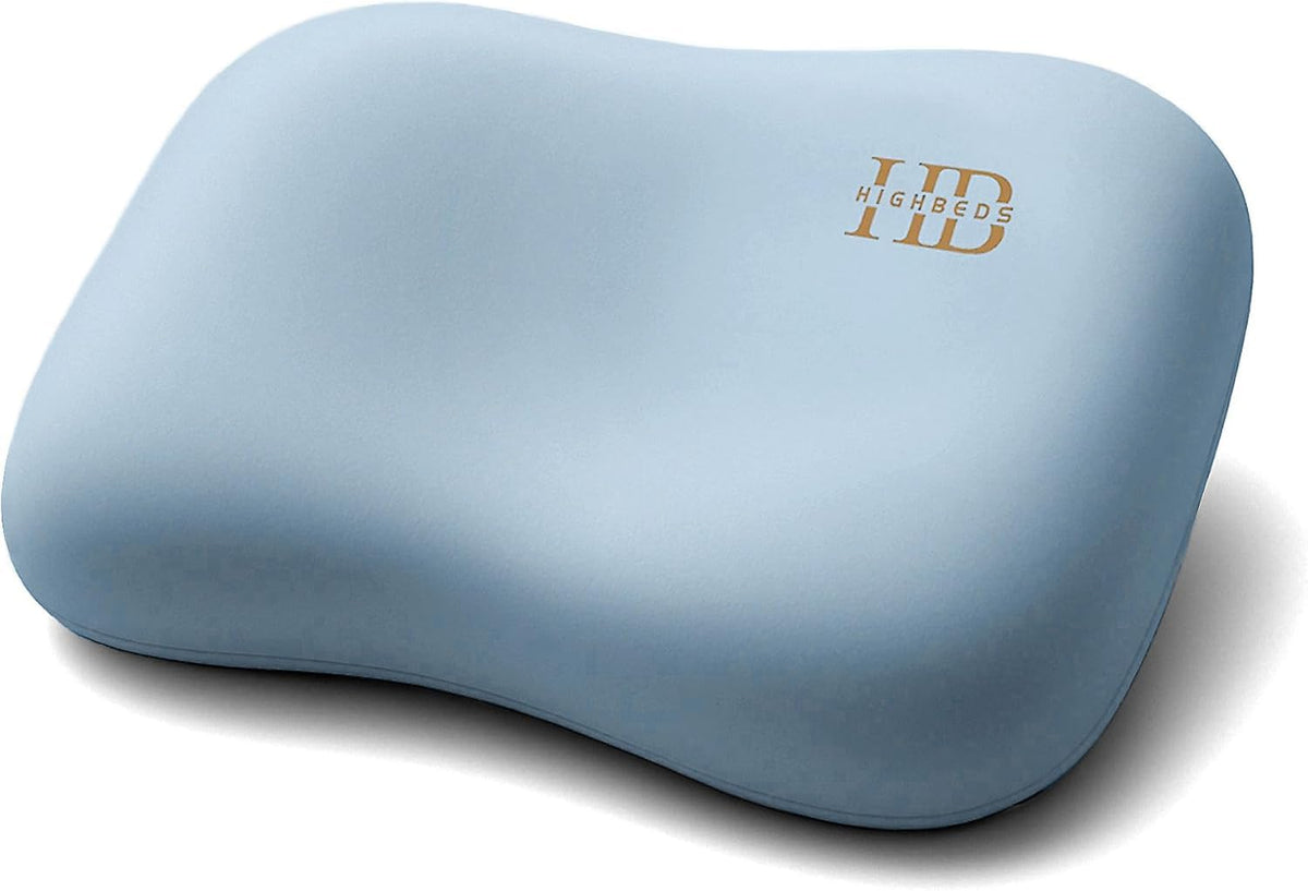 HighBeds Almohada Cervical Ergonómica para Dormir de Lado - Azul claro