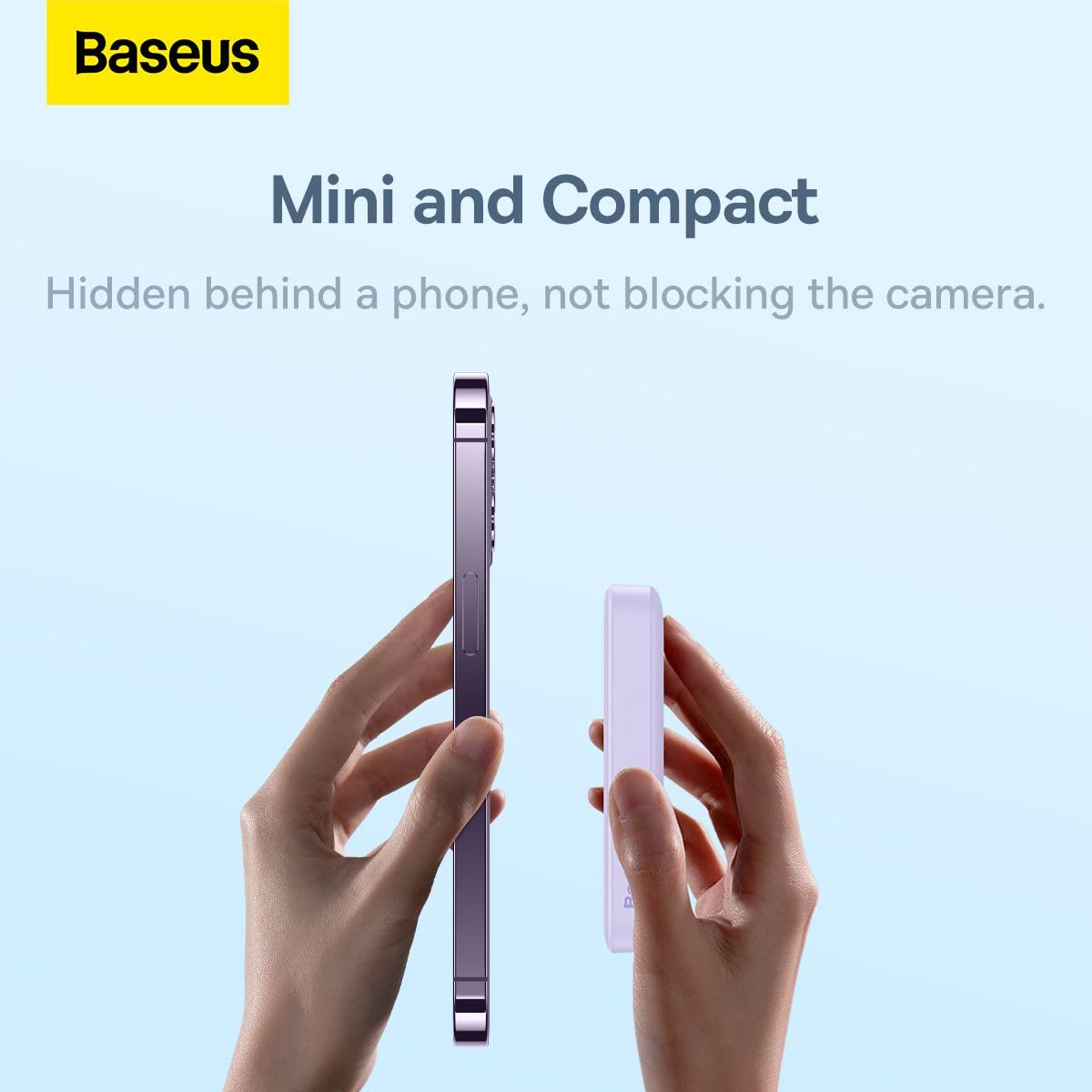 Baseus Mini Power Bank magnetica 10000mAh 20W de Carga rápida e inalambrica, Morado