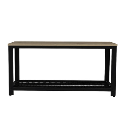 Deco Home KLIK Mesa de Centro ferrato armable, Color Duna, Dimensiones 95 Largo X 49 Ancho X 46 Alto cm, Estilo contemporáneo, con Rejilla Inferior y Estructura metálica