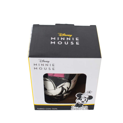 Fun Kids 1754-18 Taza para Café con Tapa Disney Minnie Mouse de Cerámica de 385 Mililitros