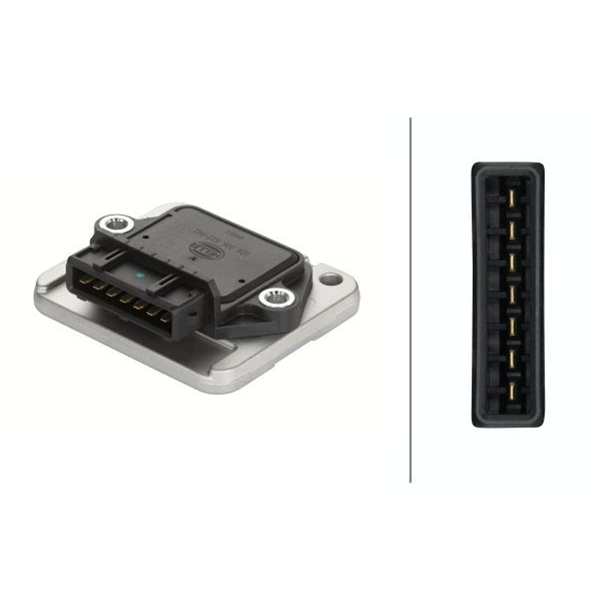 Hella 5DA 006 623-941 Unidad de Mando de Sistema de Encendido, 12 V, 7 Polos, Atornillado, Plateado
