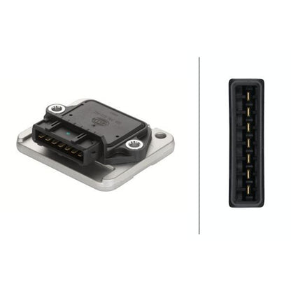 Hella 5DA 006 623-941 Unidad de Mando de Sistema de Encendido, 12 V, 7 Polos, Atornillado, Plateado