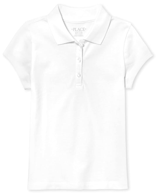 The Children's Place Polo piqué de Manga Corta con Volantes Polo de Uniforme Escolar para Niñas