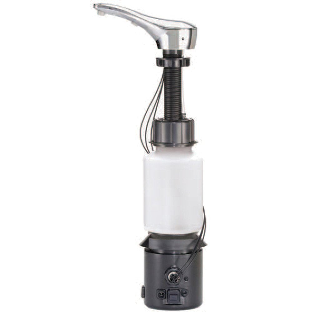 Bobrick 824 Dispensador automático de jabón líquido, boquilla de jabón sin contacto de relleno superior, 33 onzas líquidas Capacidad de jabón líquido (1.0 L) para encimeras de baño público de diámetro
