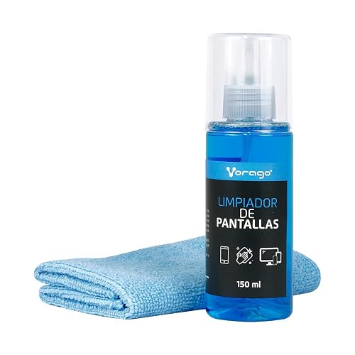 Vorago CLN-109 Limpiador de Pantallas antiestático para Smartphones, Tablets, laptops, cámaras Digitales, Lentes, monitores, escáneres, vidrios y Todo Tipo de Pantallas