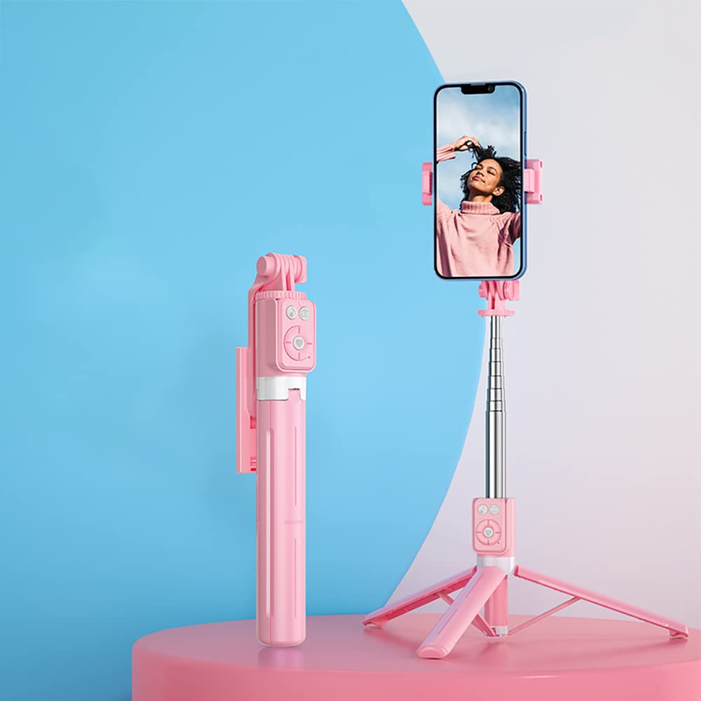 SYINTAO Soporte de teléfono Todo en uno con trípode de Suelo, de Mano para Hacer Fotos y vídeos en Cualquier Lugar.