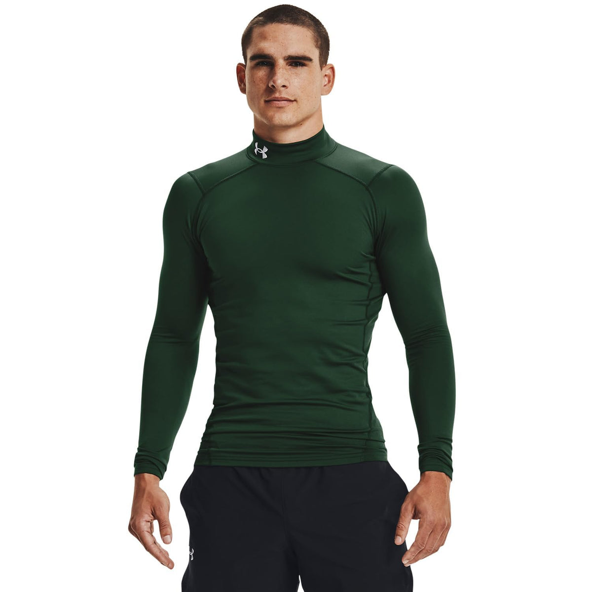 Under Armour ColdGear Camiseta de Compresión, Hombre - Verde, blanco (Forest Green - White) - G