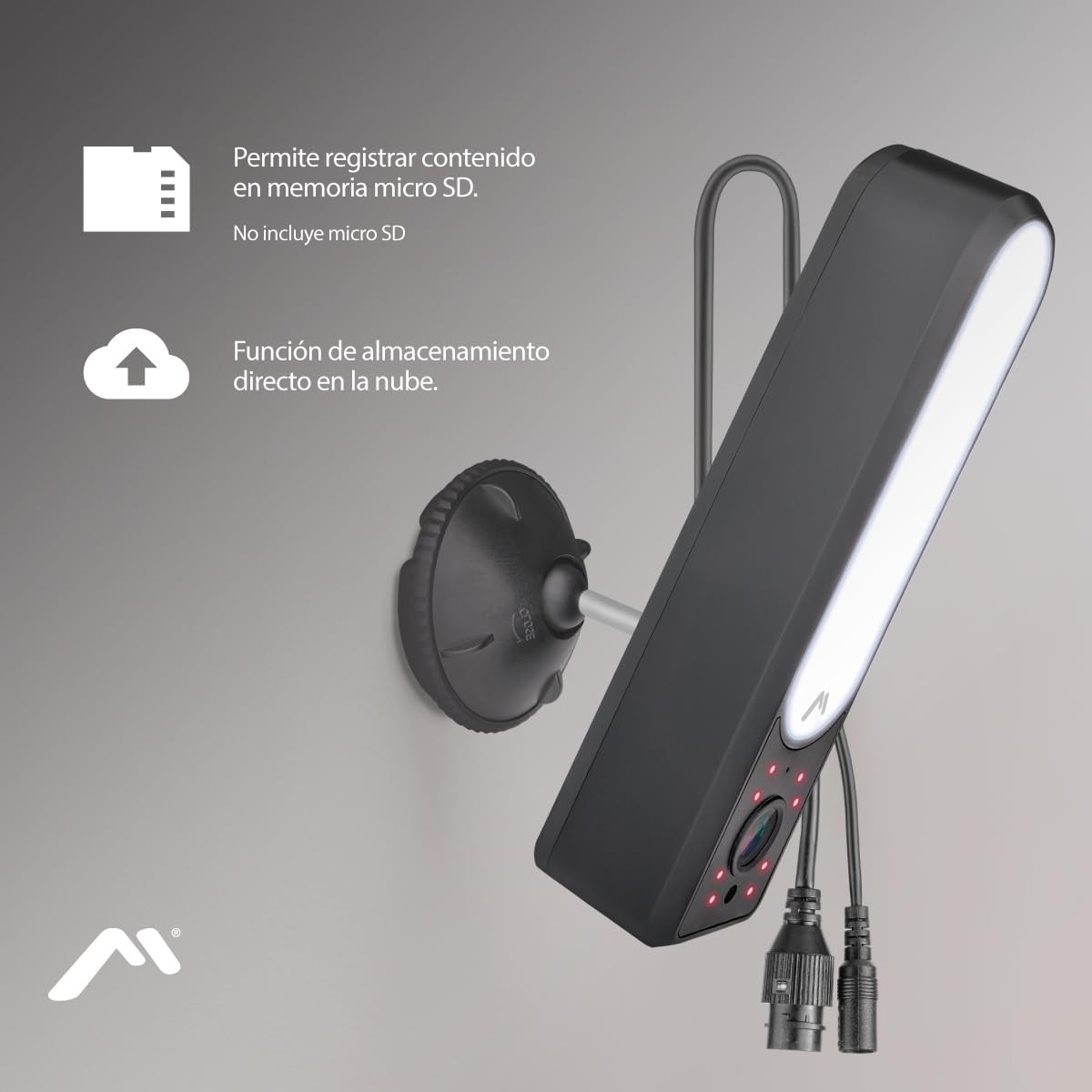 Cámara WiFi con Reflector, FullHD, 1080P, Vinculable a Smartphone con Luz LED y Reflector 360, Mitzu MSC-2018