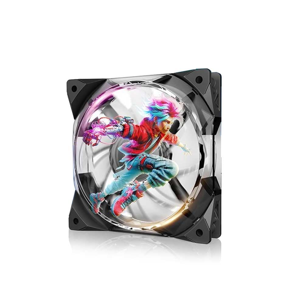 Dynatron HOLO120 Ventilador Holo 120mm PWM RGB con Pantalla Holográfica 3D para Carcasa